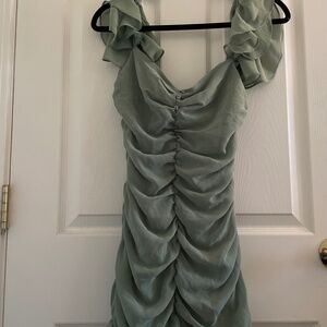 Zara Draped Dress with Ruffle